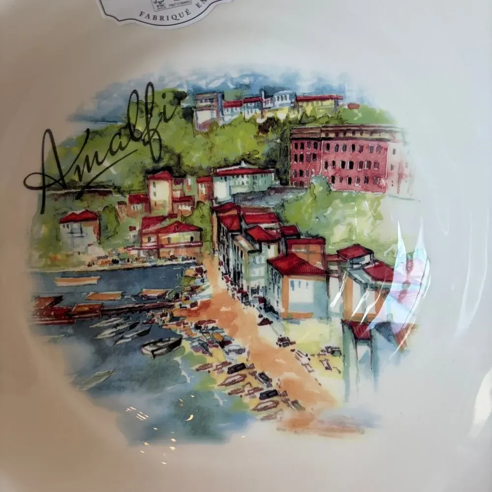 Ceramica Cuore Seaside Village Pasta Bowl AMALFI 10.5in Made in Italy New